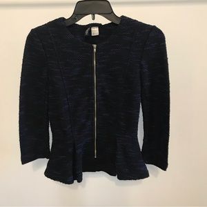 H&M peplum blazer with zipper